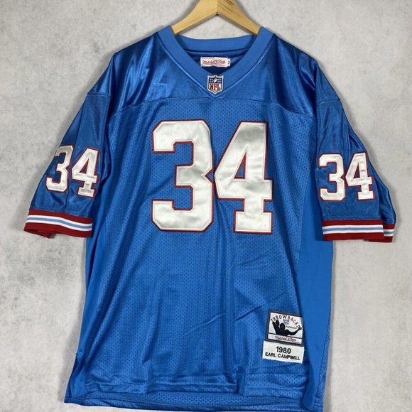 Mitchell & Ness NFL Houston Oilers Earl Campbell 34 Throwback Jersey Men 50 - Picture 1 of 9